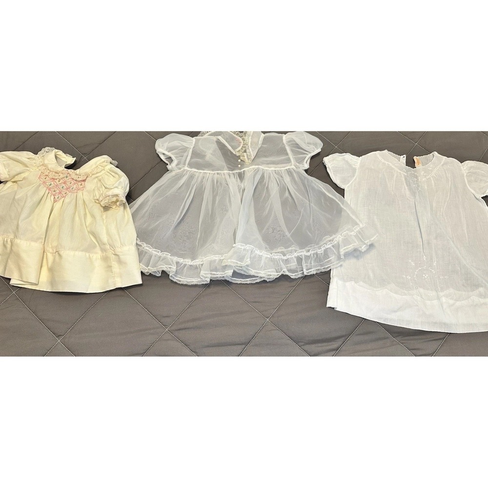Lot Of Three Infant Girl Vintage Outfits Some 18 month, Baby Doll